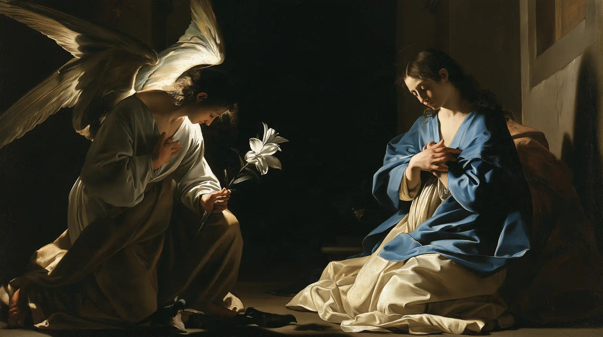 The Annunciation — The Luminous Stem before the Blue Mantle