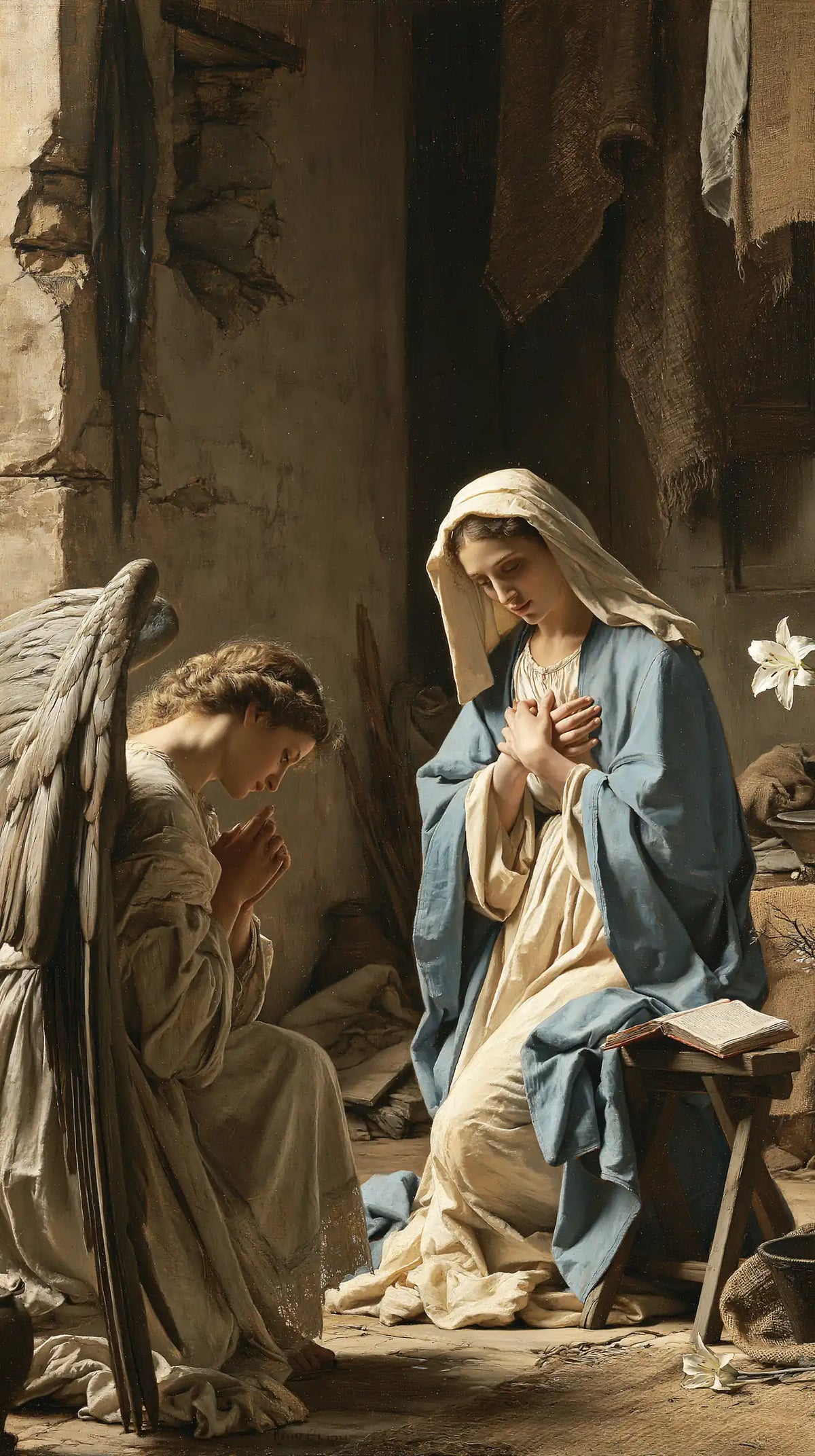 the Annunciation in the chamber at Nazareth in The Chamber in Nazareth style, portrait Christian artwork no. 1