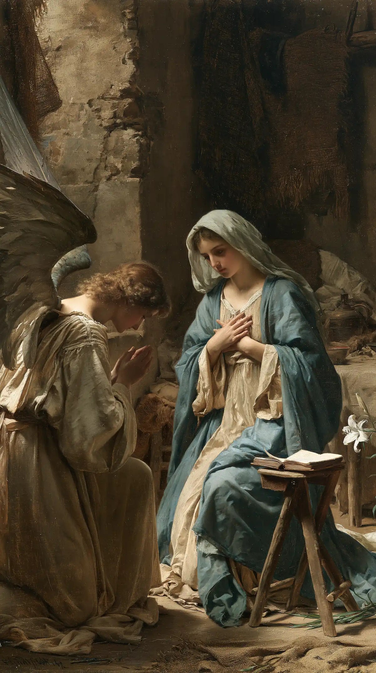 the Annunciation in the chamber at Nazareth in The Chamber in Nazareth style, portrait Christian artwork no. 3