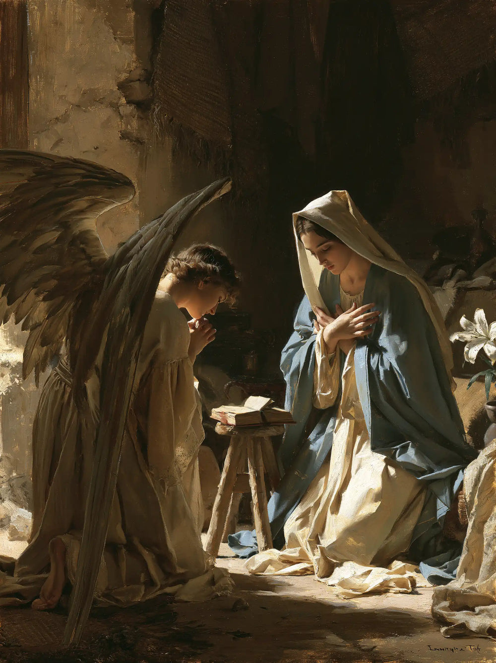 the Annunciation in the chamber at Nazareth in The Chamber in Nazareth style, portrait Christian artwork no. 8