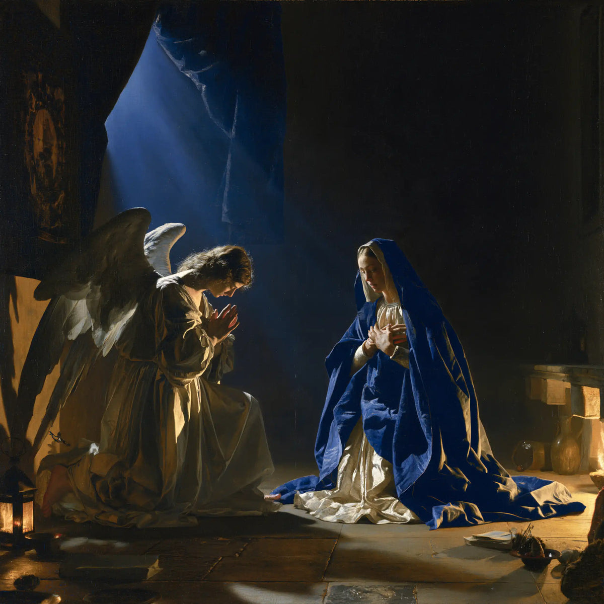 The Annunciation - Midnight Blue Chiaroscuro · Square n° 6