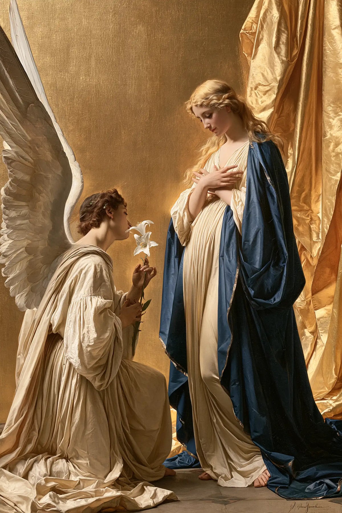 Annunciation with White Lily – Classical Academic Art · Portrait