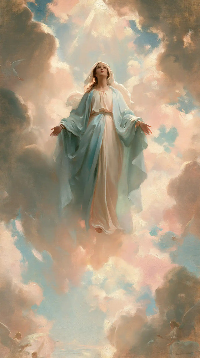 The Assumption of Mary — The Seafoam Veil of Dawn