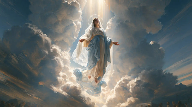 The Assumption of Mary — Ivory in the Rift of Blue
