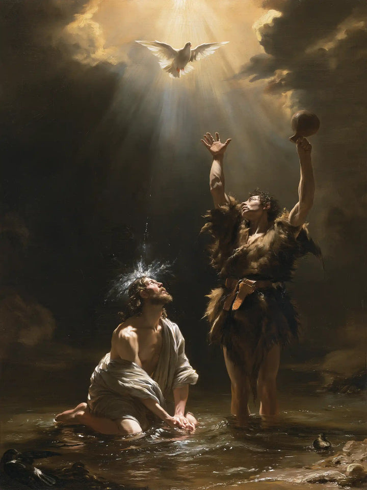 The Baptism of Jesus – Theatrical Baroque · Kneeling in the Jordan · Portrait no. 7