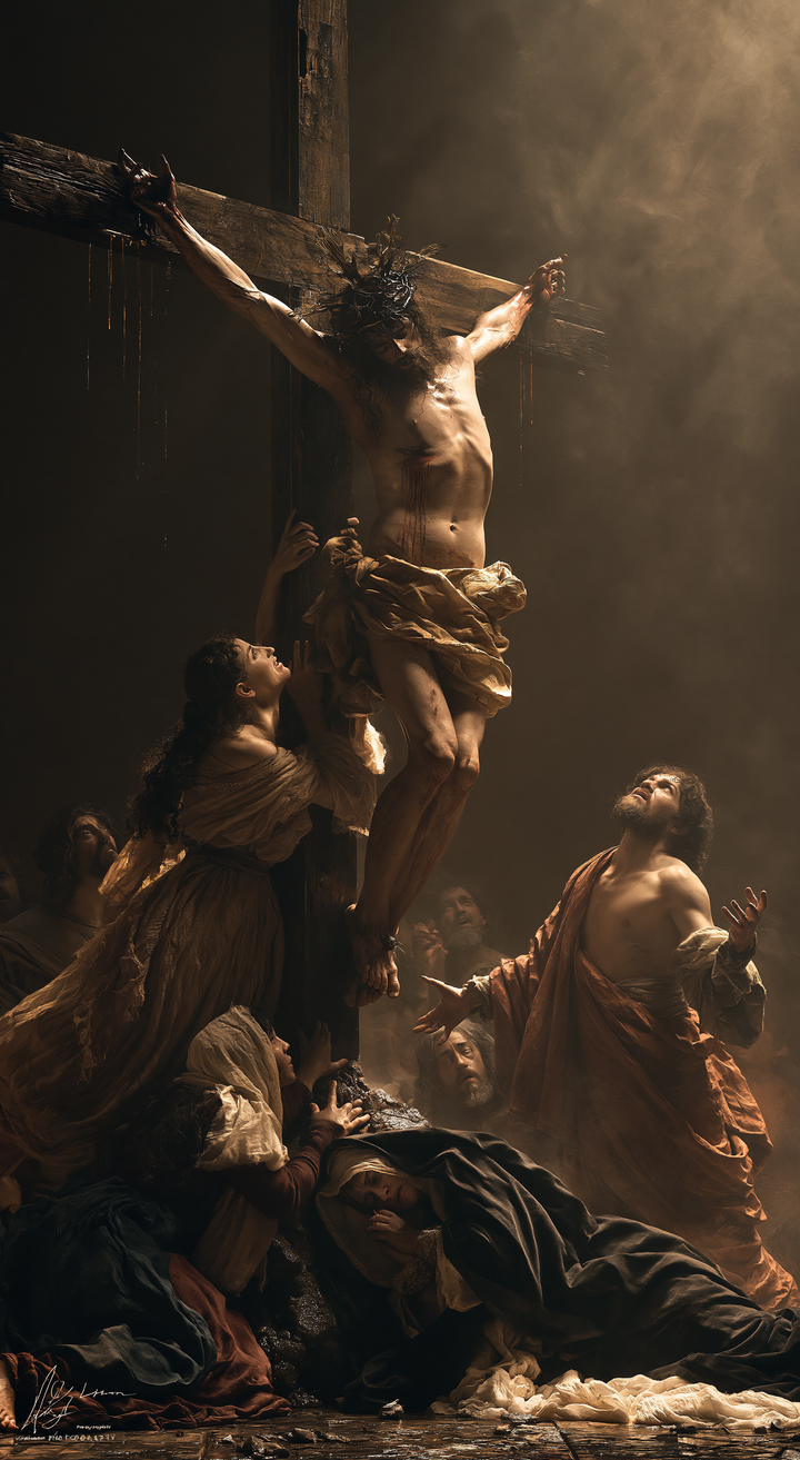 The Crucifixion — Farewell in Earth-Coloured Folds