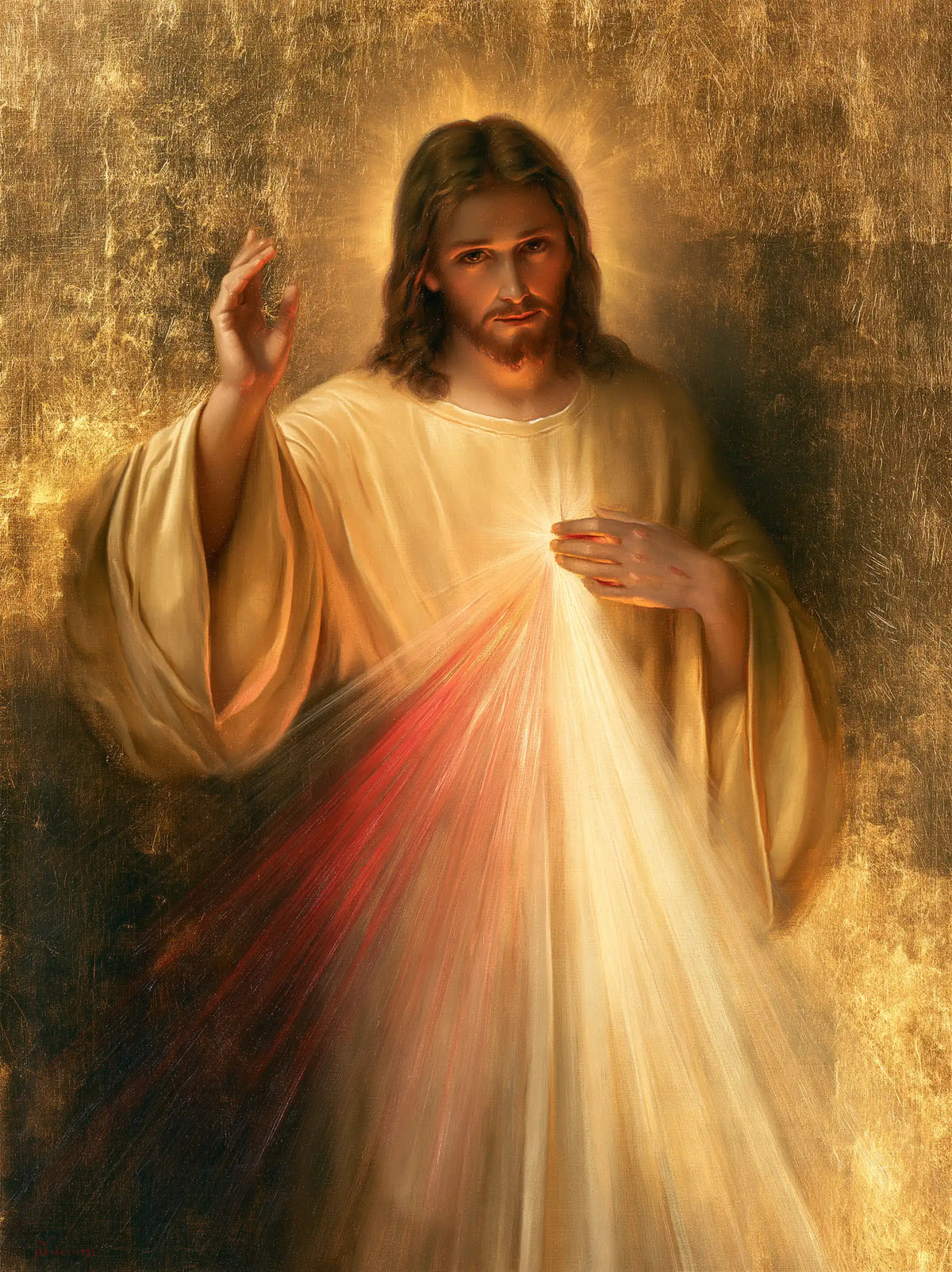 Divine Mercy Jesus - Sacred Gold · Portrait n° 7