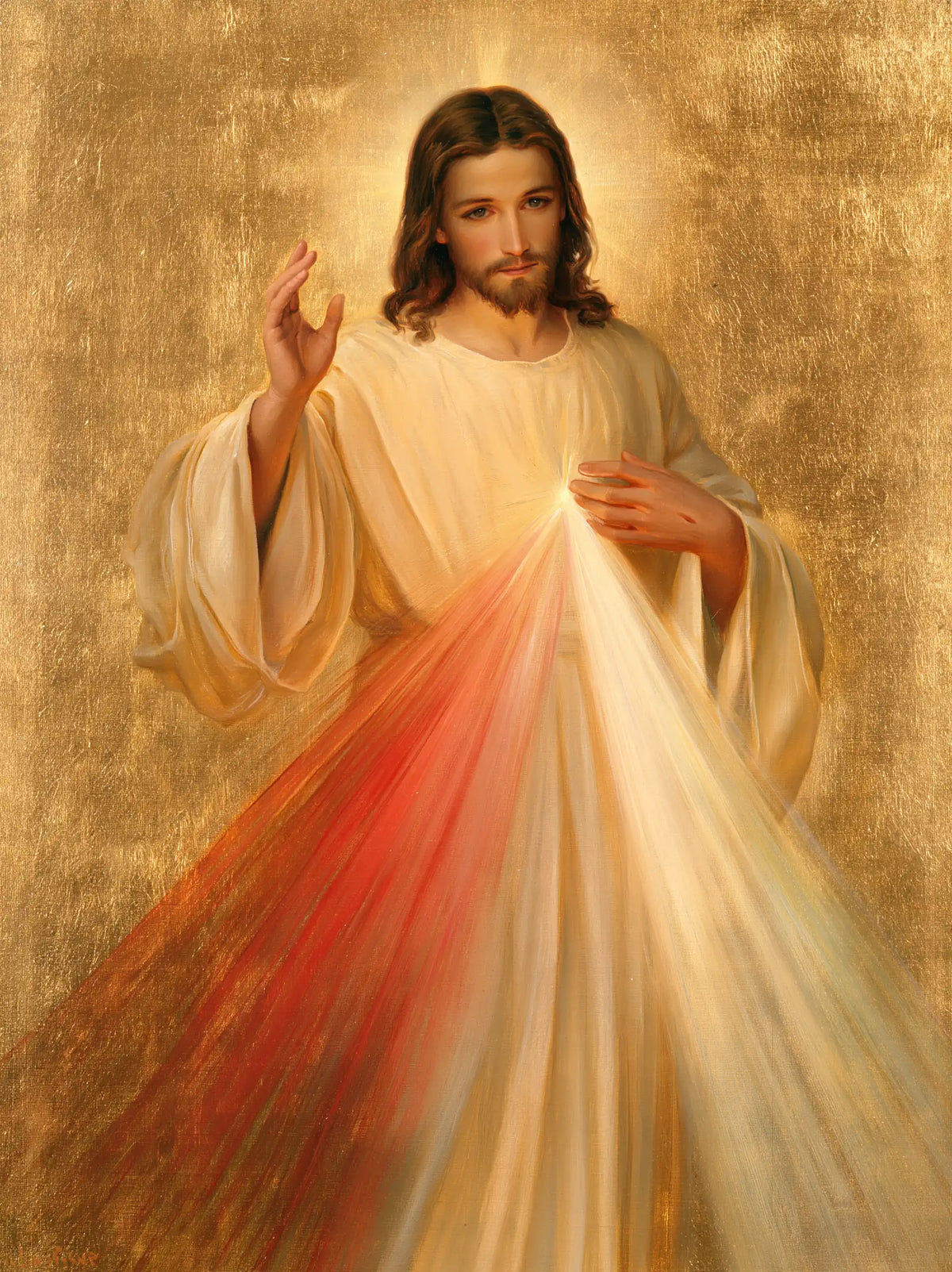 Divine Mercy Jesus — The Spring in the Sunlit Patina