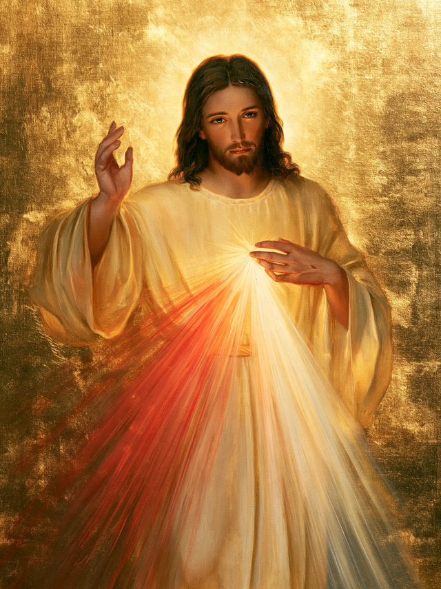 Divine Mercy Jesus — Solemnity in Shifting Gold