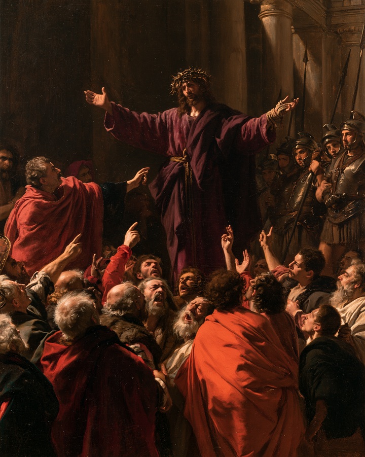 Ecce Homo — The Vast Gesture Above Red Cloaks