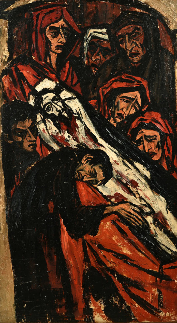 The Entombment of Jesus Christ — Linen Slashed with Red