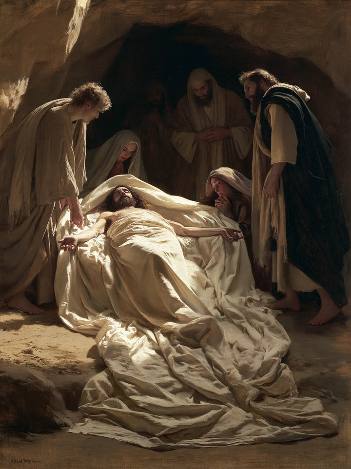 The Entombment of Jesus Christ — Rest in the Unfurled Drapery