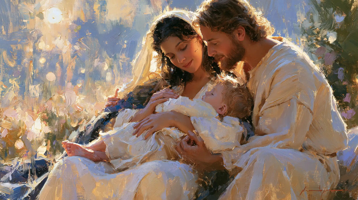 The Holy Family — The Cradle with Sunlit Reflections