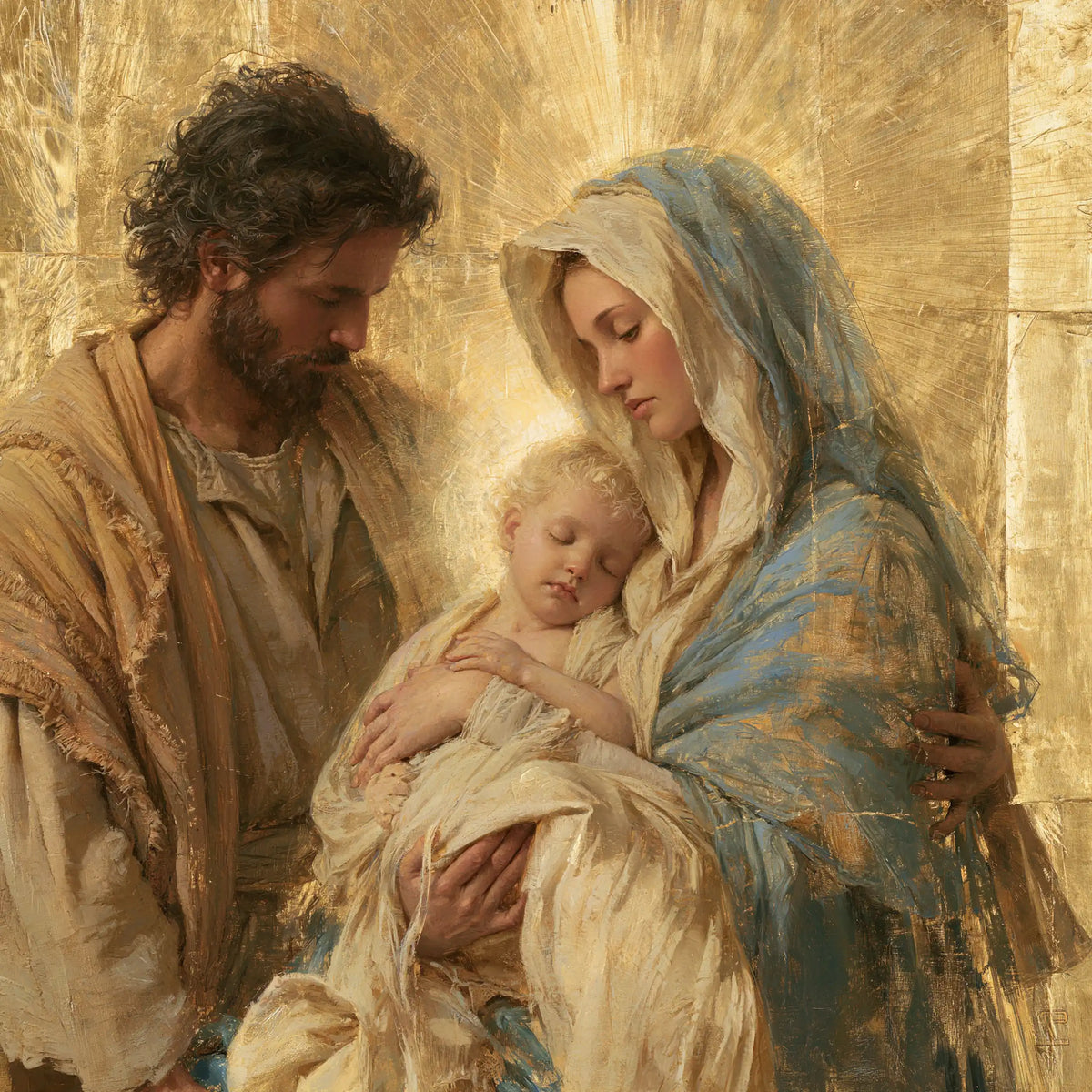 The Holy Family — Rest Beneath the Golden Patina