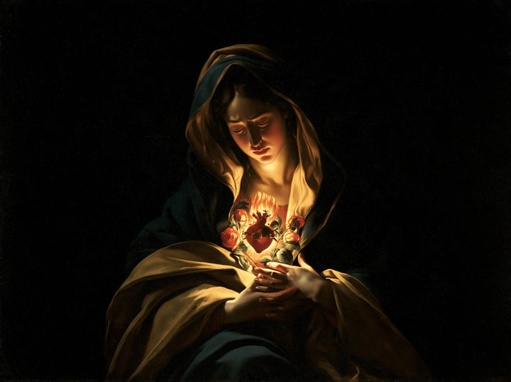 The Immaculate Heart of Mary — The Flame Kept in Amber Drapes