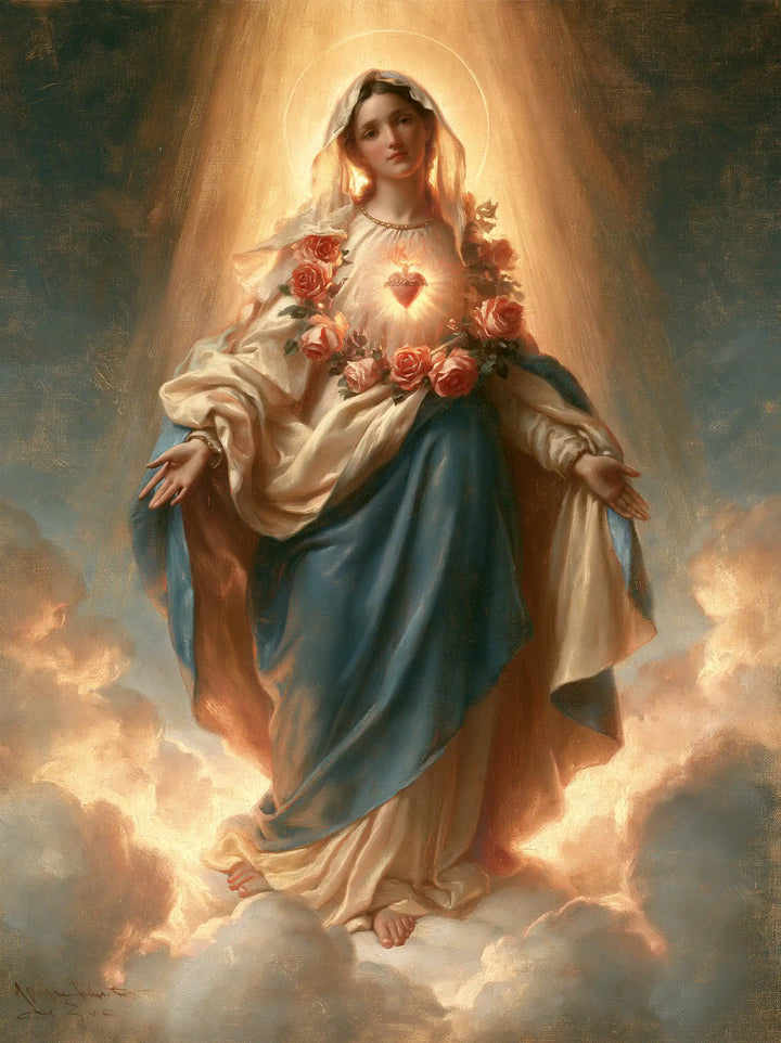 The Immaculate Heart of Mary — The Pink Garland in the Golden Opening