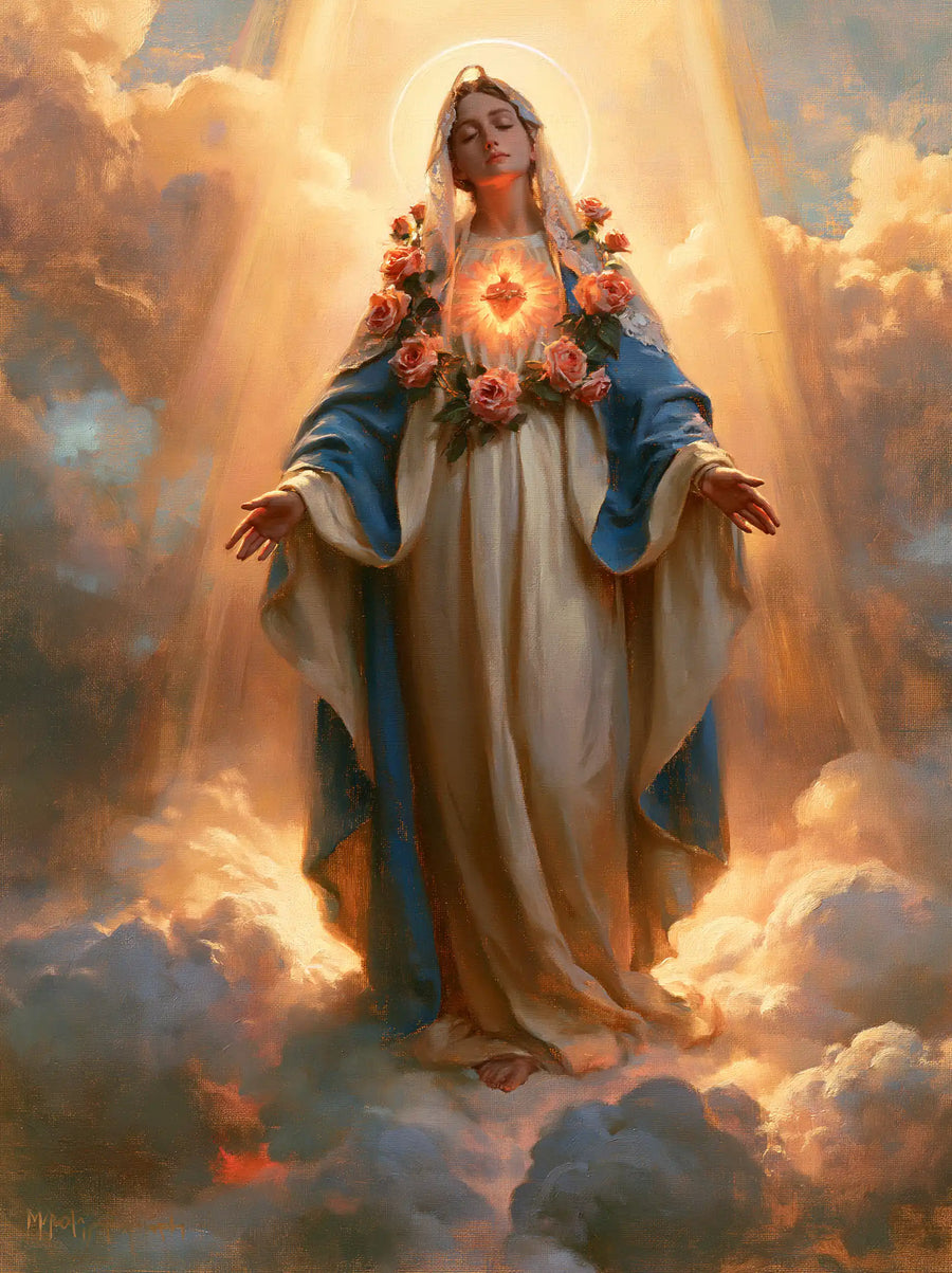 Immaculate Heart of Mary - Mary upon the Clouds with the Immaculate Heart · Portrait n° 18