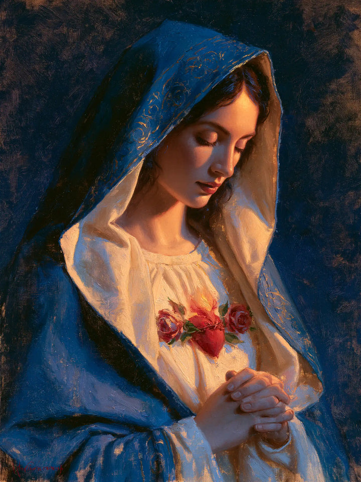 Immaculate Heart of Mary - Midnight Blue Chiaroscuro · Portrait n° 13