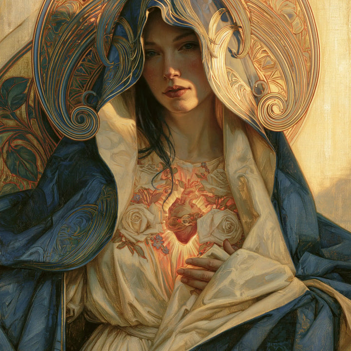 The Immaculate Heart of Mary — The Rippling Veil in the Golden Frame