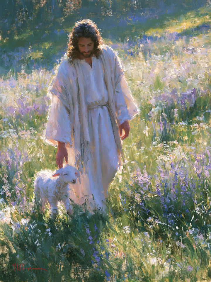 Jesus and the Lamb — The Walk Through Ribbons of Mauve