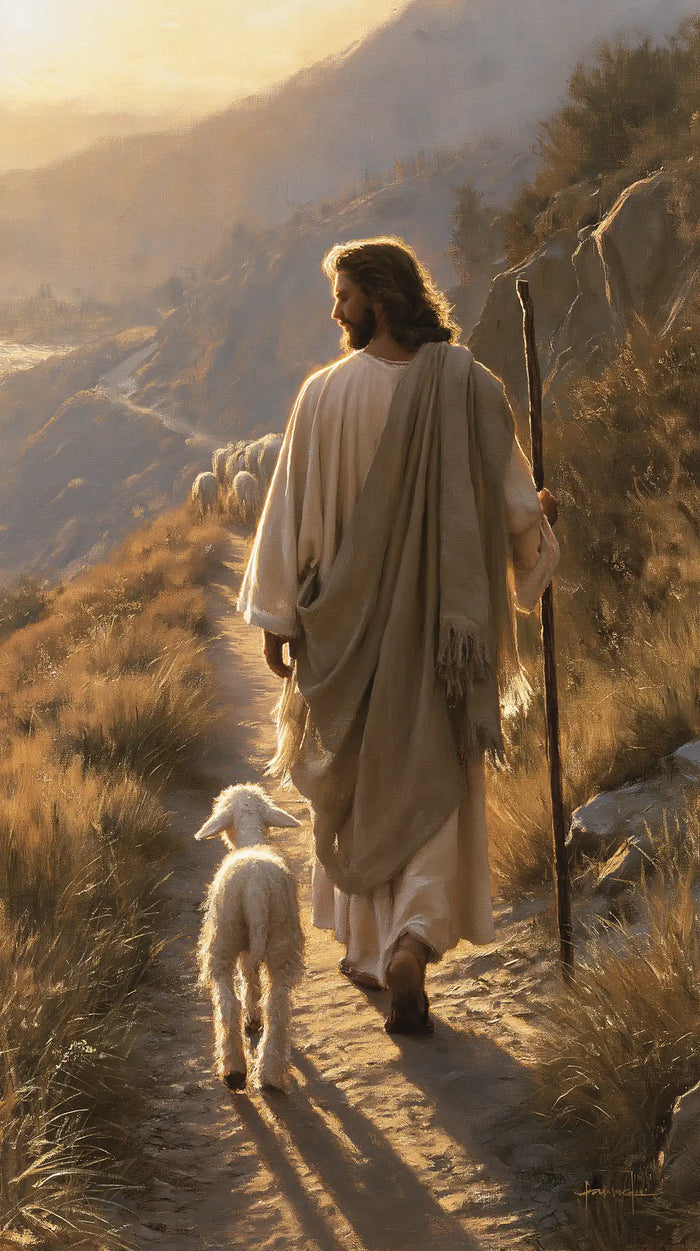 Jesus and the Lamb - Jesus Guiding the Lamb · Portrait n° 5