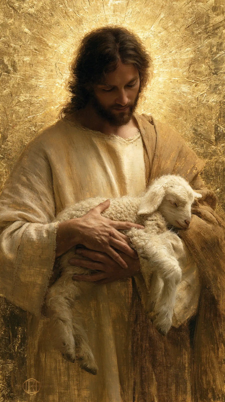 Jesus and the Lamb - Sacred Gold · Portrait n° 6