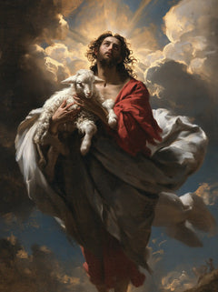 Jesus and the Lamb — Innocence Beneath the Crown of Clouds
