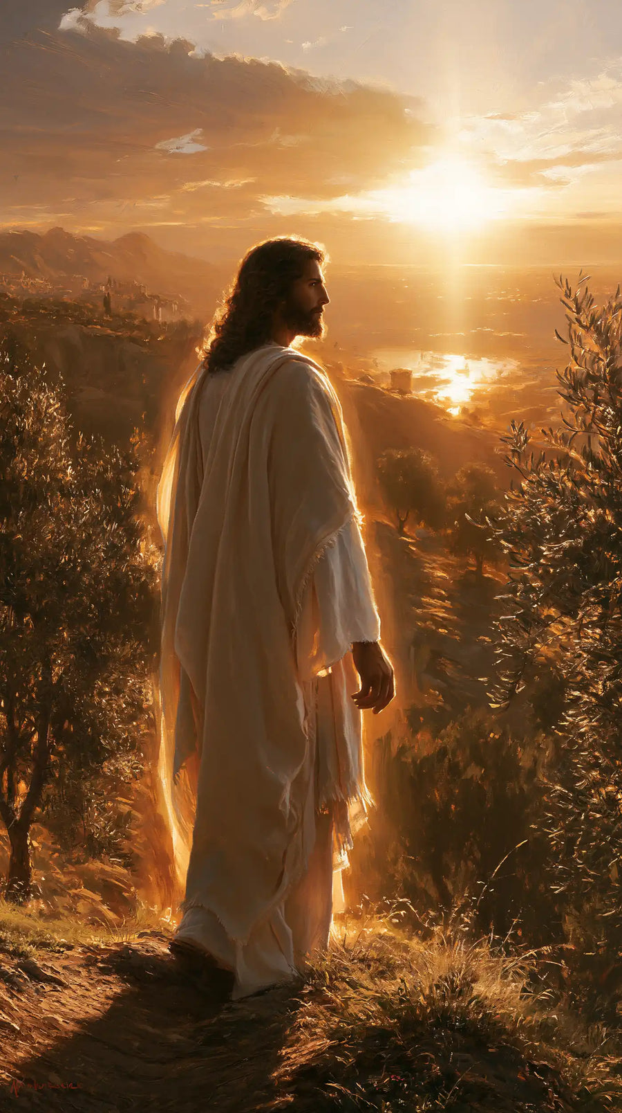 Jesus at Sunset - Sacred Silence · Portrait n° 15