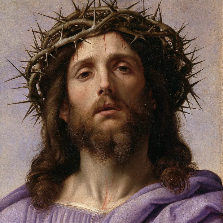 Jesus Crowned with Thorns — Parted Lips in Lilac Light