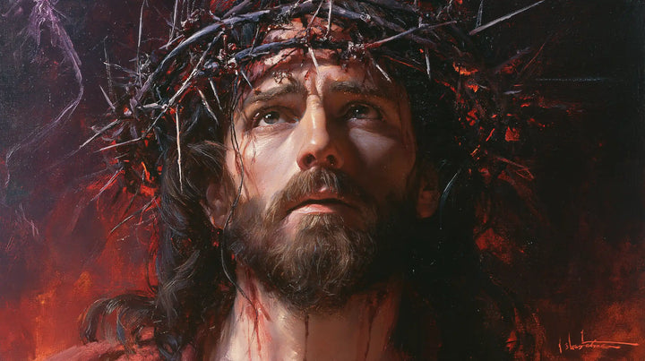 Jesus Crowned with Thorns — The Face among Threads of Night