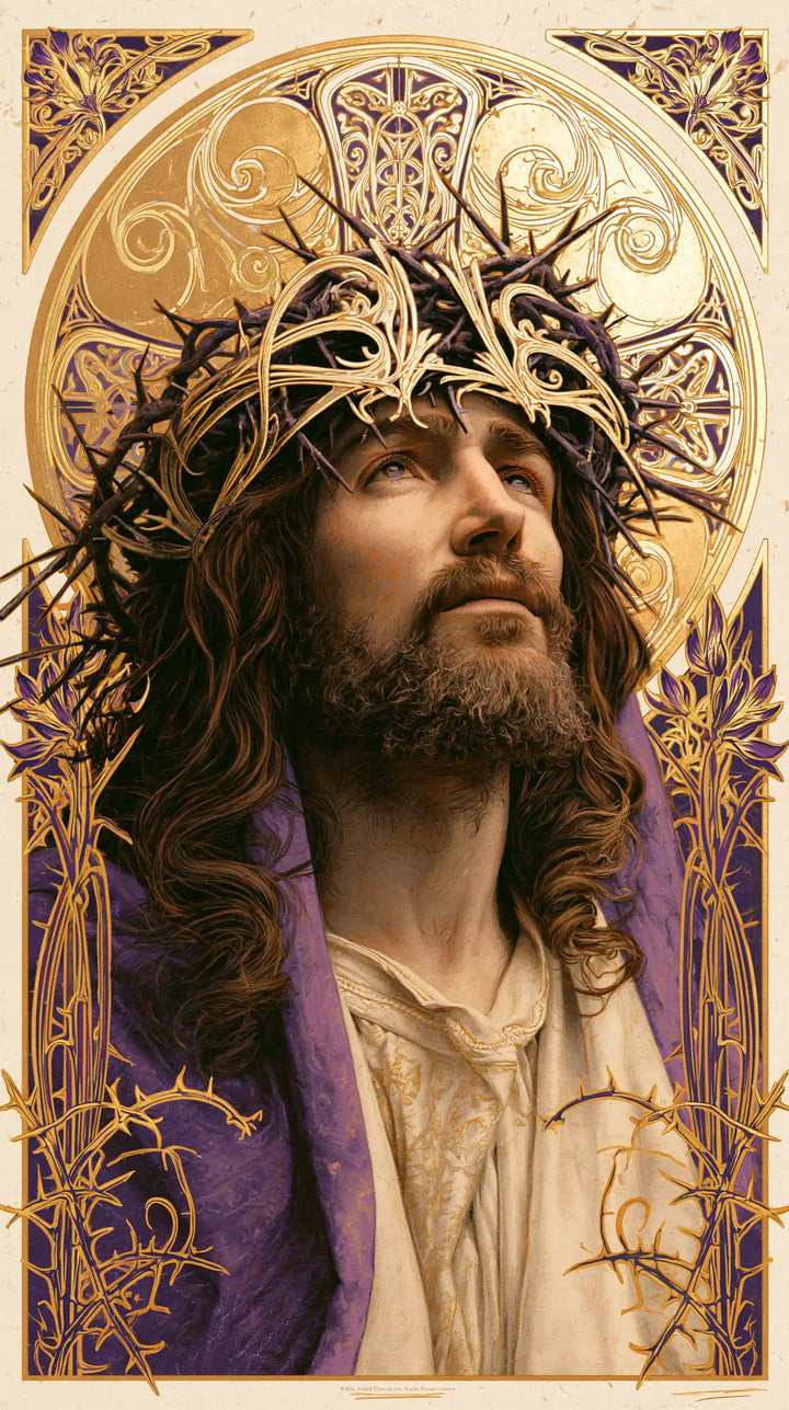 Jesus Crowned with Thorns — The Gaze with Ascending Scrolls