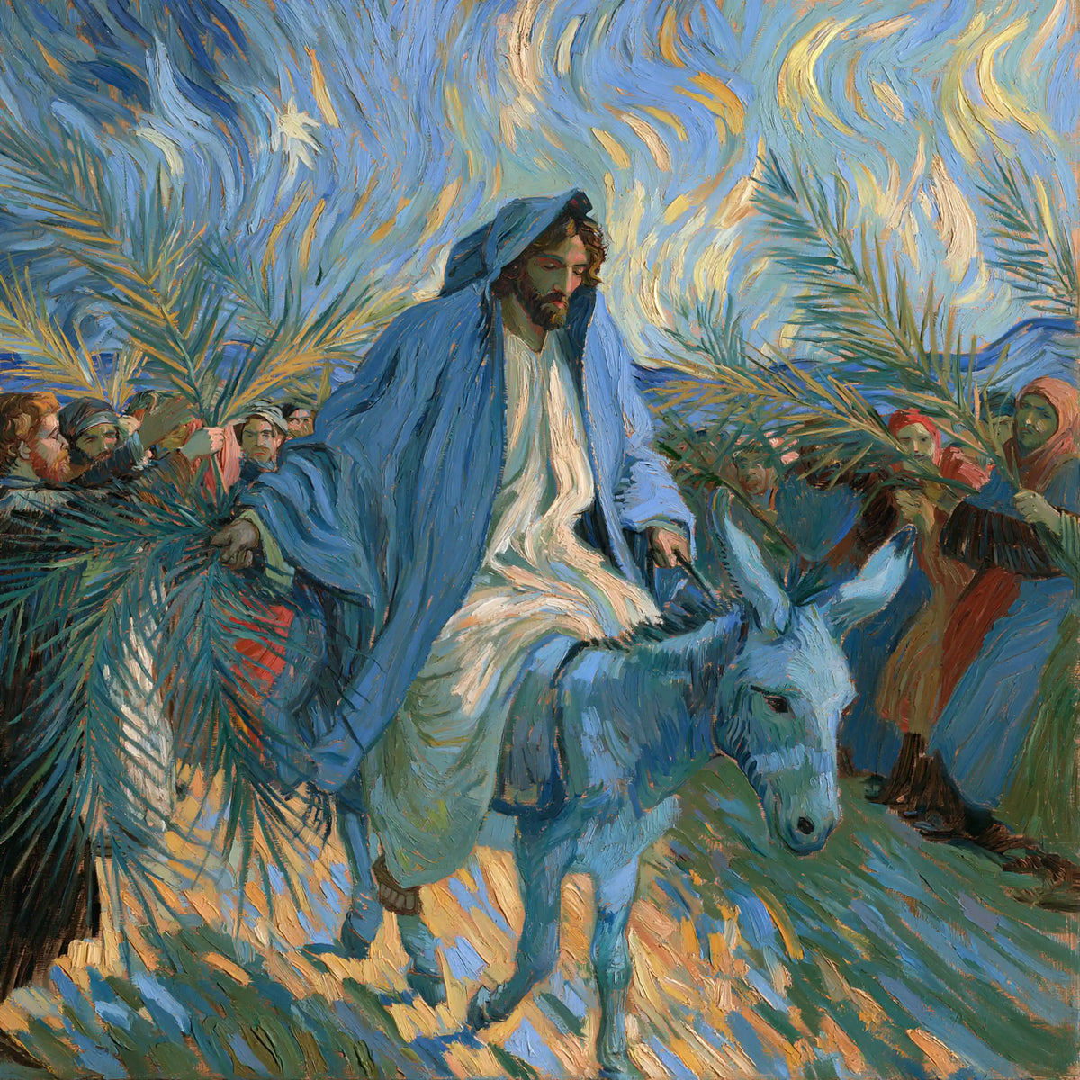 Jesus Enters Jerusalem – Post-Impressionist · Square no. 2