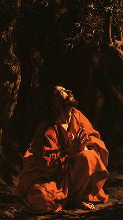 Jesus in Gethsemane — Prayer in Folds of Fire