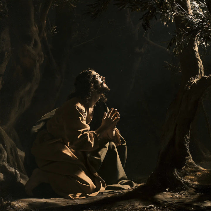 Jesus in Gethsemane - Caravaggio Tenebrism · Square n° 8