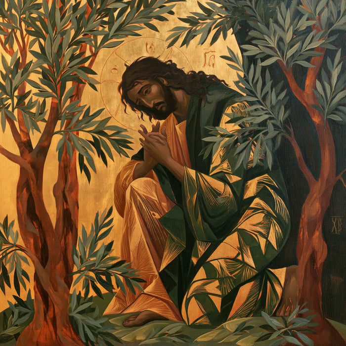 Jesus in Gethsemane - Contemporary Byzantine · Square n° 1