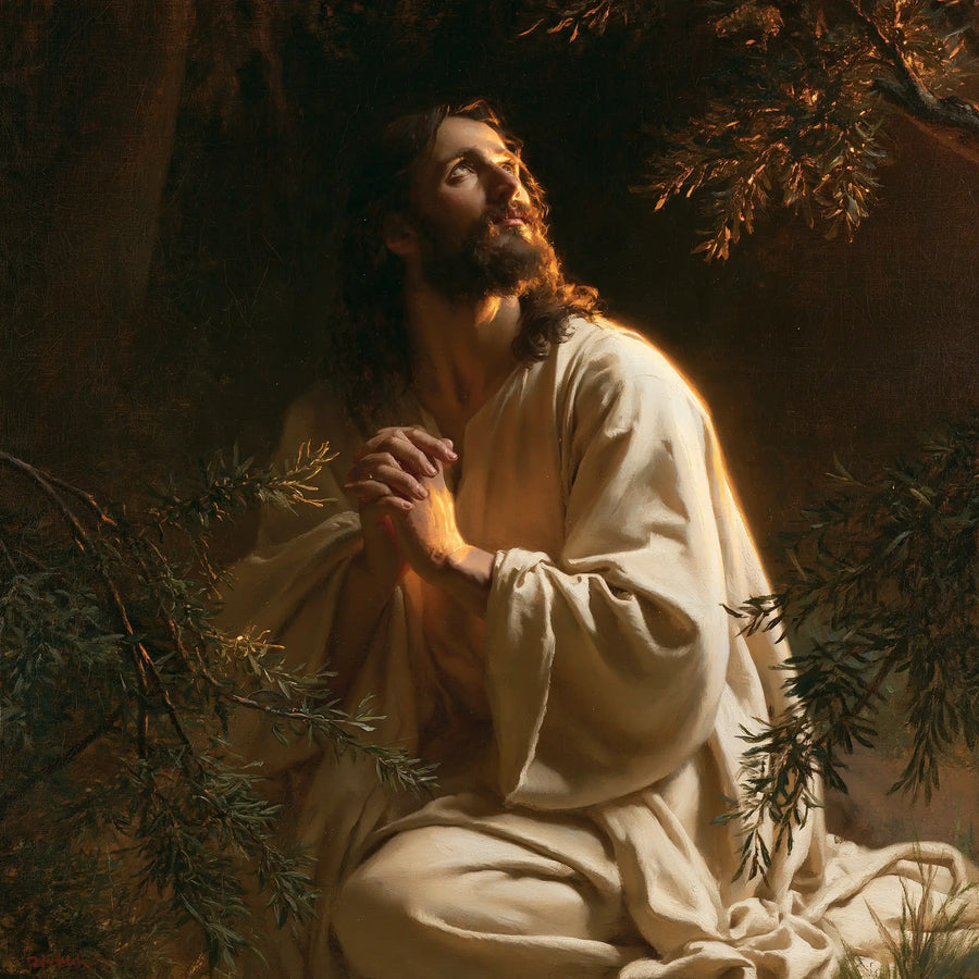 Jesus in Gethsemane - Devotional Portrait of Jesus in Gethsemane · Square n° 7