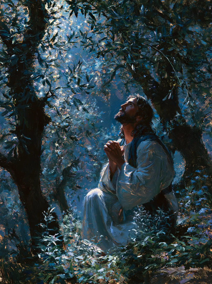 Jesus in Gethsemane — The Gaze beneath the Curtain of Leaves