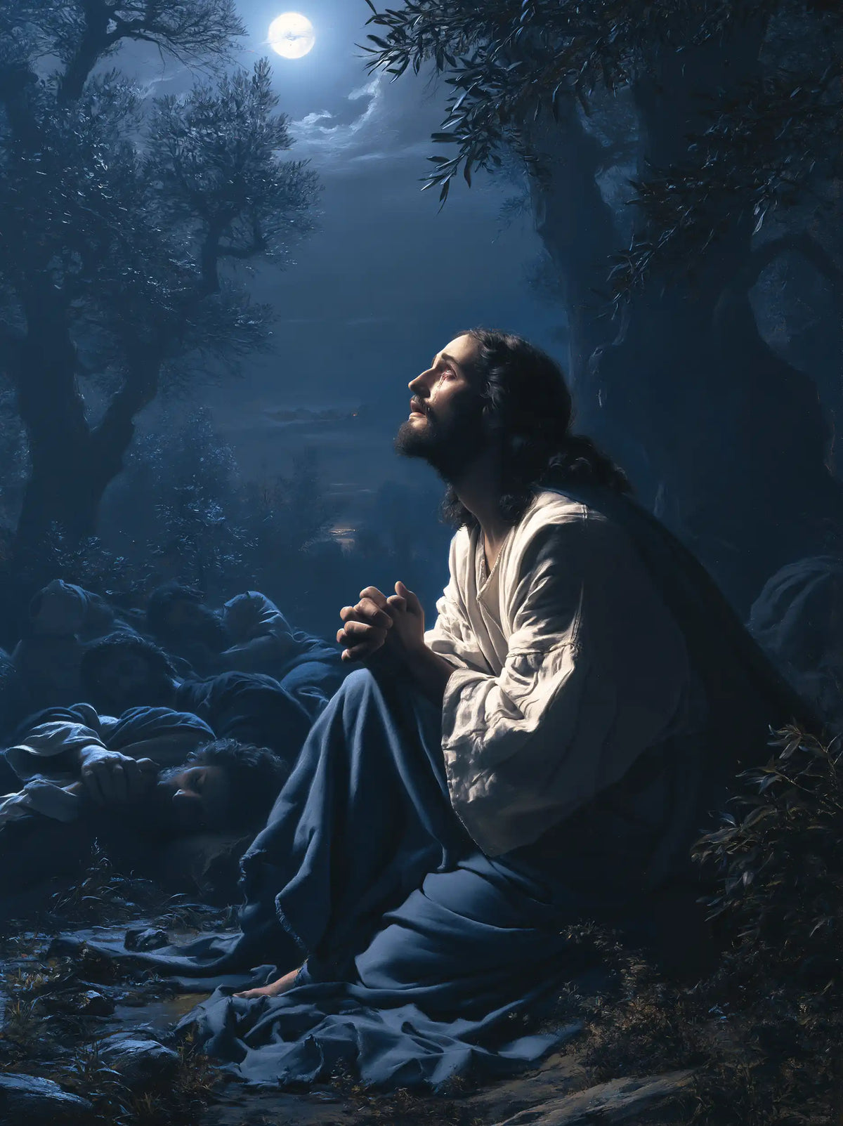 Jesus in Gethsemane - Jesus and the Sleeping Apostles · Portrait n° 13