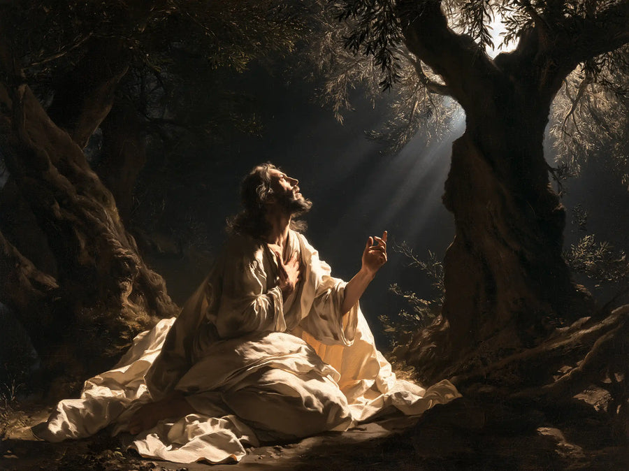 Jesus in Gethsemane — The Open Hand toward the Heavenly Ray