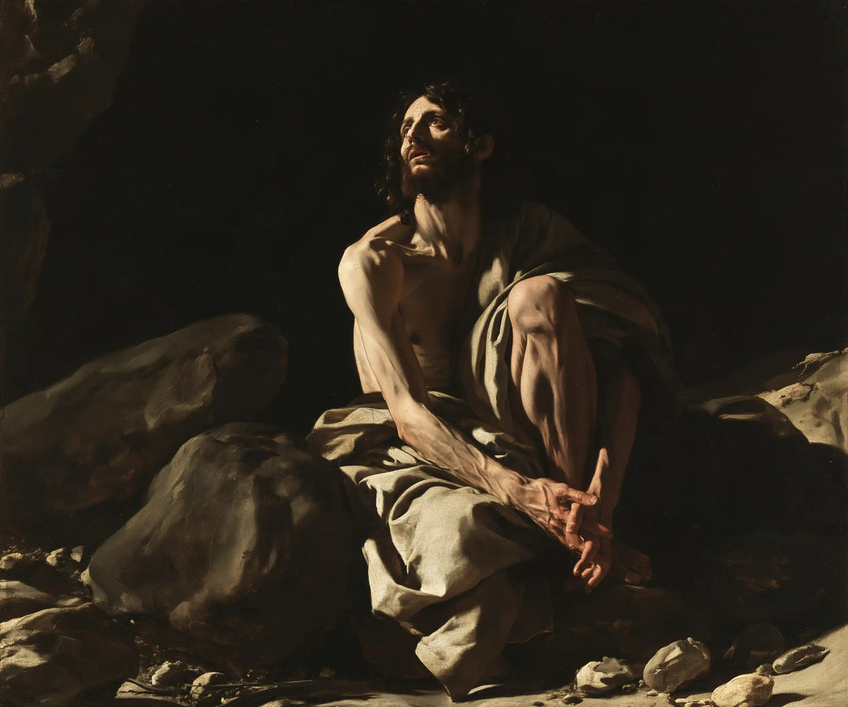 Jesus in the Desert — The Gaze Beyond the Dark Refuge