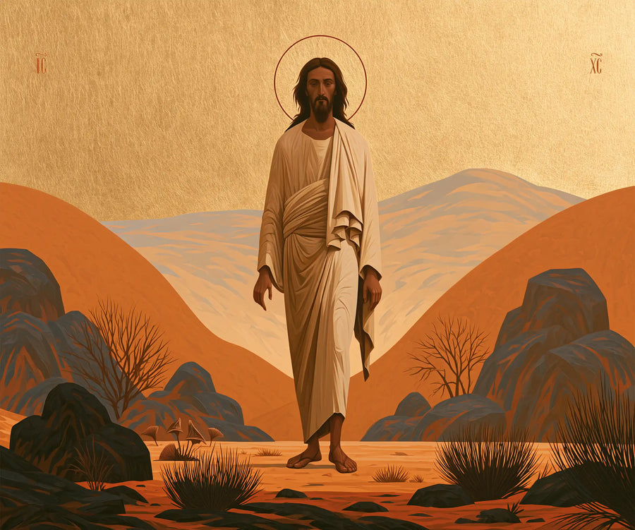 Jesus in the Desert - Contemporary Byzantine · Landscape n° 4