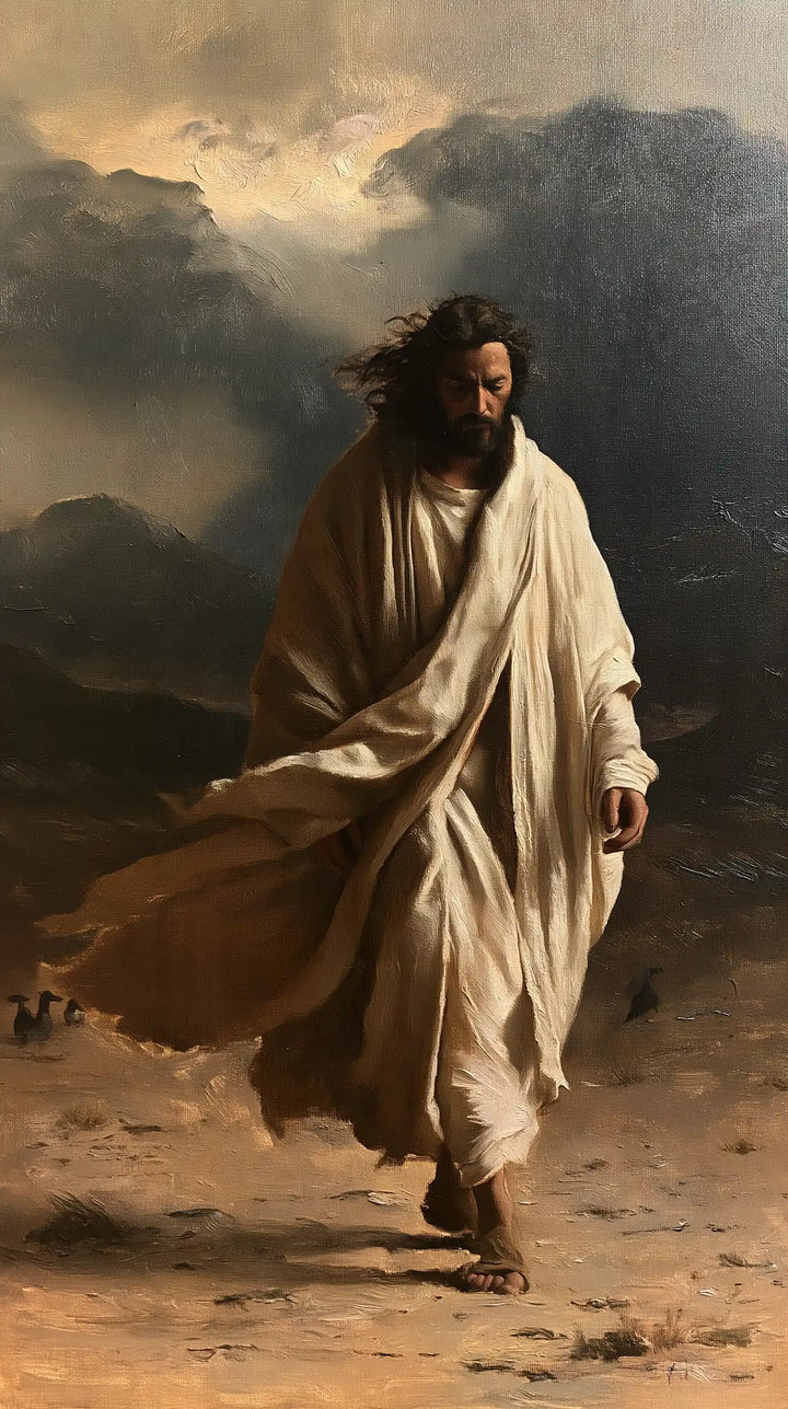 Jesus in the Desert — Tawny Folds along the Crossing