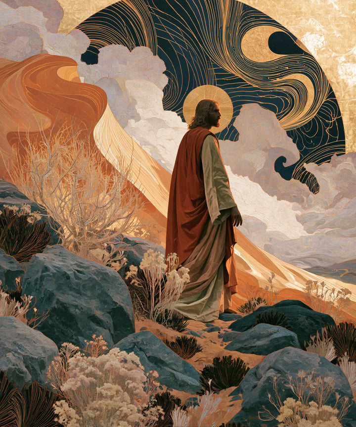 Jesus in the Desert - Sacred Art Nouveau · Portrait n° 44