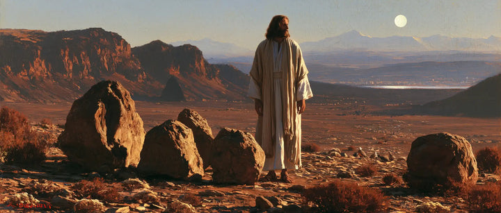 Jesus in the Desert — The Gaze beneath the Orb of the Red Cliffs