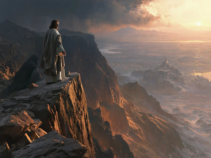 Jesus in the Desert — The Edge of the World in Copper Light