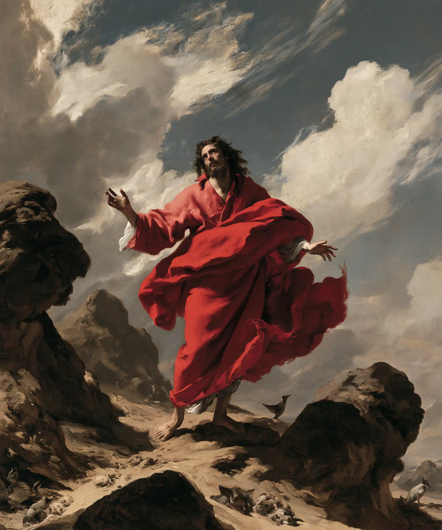 Jesus in the Desert — The Scarlet Mantle in the Brightness of the Clouds
