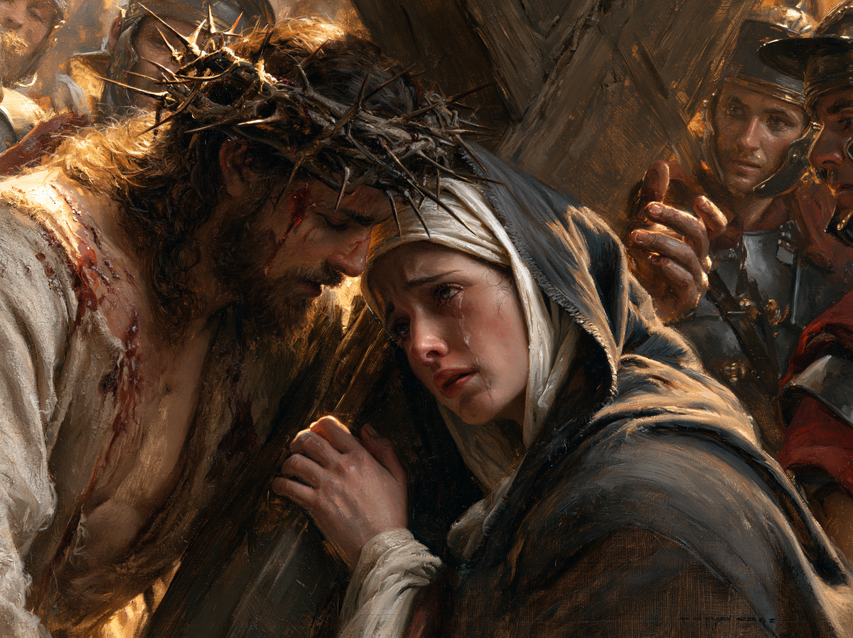 The Stations of the Cross - Jesus meets his mother · Landscape n° 10