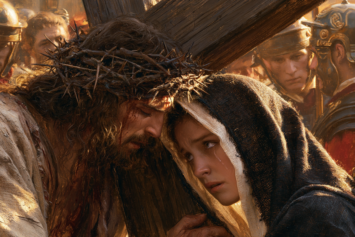 The Stations of the Cross - Jesus meets his mother · Landscape n° 12
