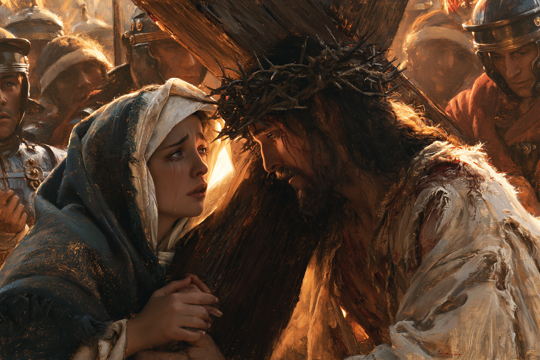The Stations of the Cross - Jesus meets his mother · Landscape n° 13