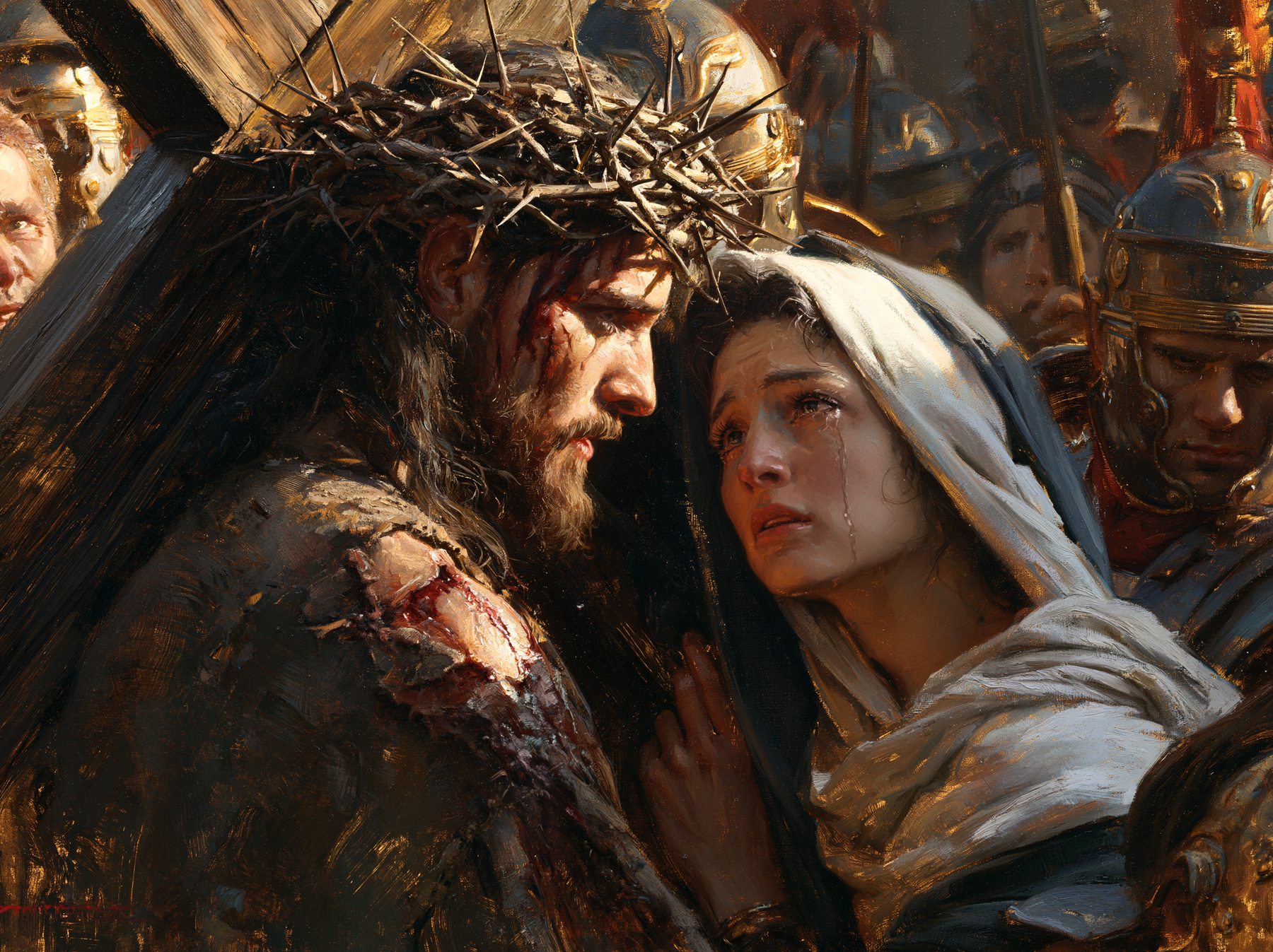 The Stations of the Cross - Jesus meets his mother · Landscape n° 34